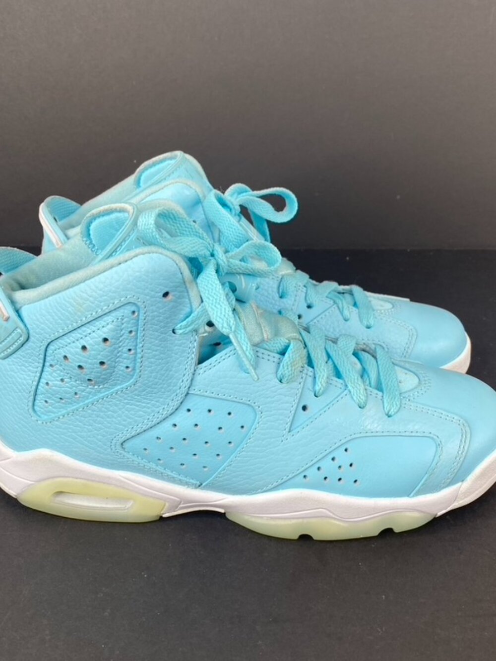 Air Jordan 6 Retro Pantone GG Still Blue Sneakers Size 5.5Y/Womens 7